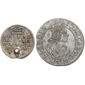 John II Casimir, Dwugrosz 1650 and Szóstak 1663, Bydgoszcz (2pcs)