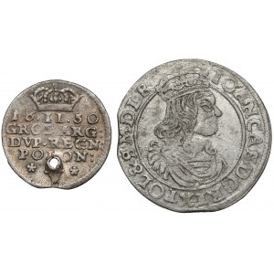 Johannes II. Kasimir, Dwugrosz 1650 und Szóstak 1663, Bydgoszcz (2 St.)