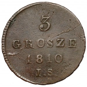 Herzogtum Warschau, 3 Pfennige 1810 IS