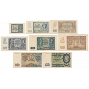 Satz Besatzungsbanknoten 1940-1941 (8Stück)