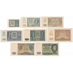 Set of occupation banknotes 1940-1941 (8pcs)