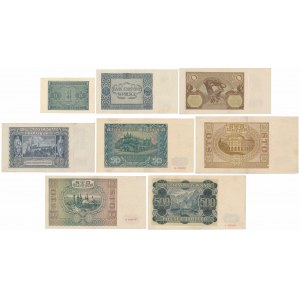 Zestaw banknotów okupacyjnych 1940-1941 (8szt)