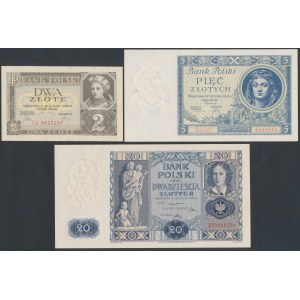 Set of nice banknotes from 1930-1936 (3pcs)
