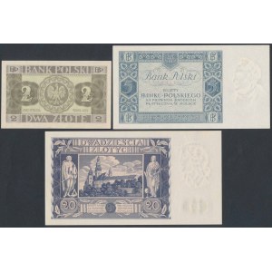 Zestaw ładnych banknotów z lat 1930-1936 (3szt)