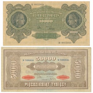 10.000 mkp und 50.000 mkp 1922 - Satz (2 St.)