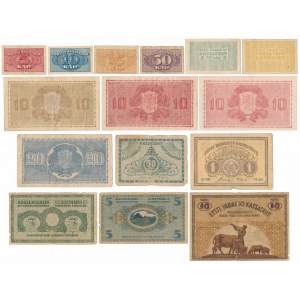 Estonia, Finlandia i Łotwa - zestaw banknotów MIX (15szt)