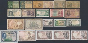 Hiszpania, zestaw banknotów MIX (21szt)