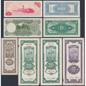 Chiny, zestaw banknotów MIX (8szt)