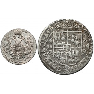 Sigismund III Vasa, Ort Bydgoszcz 1624 and 10 pennies 1840 MW, set (2pcs)