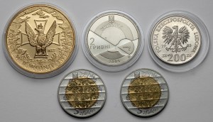 Poland and Ukraine, lot of coins and medals (5pcs)