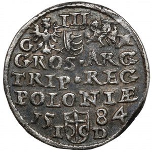 Stefan Batory, Trojak Olkusz 1584 - initials GH