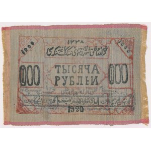 Russland, Chorezmische Volksrepublik, 1.000 Rubel 1920 - auf Leinwand