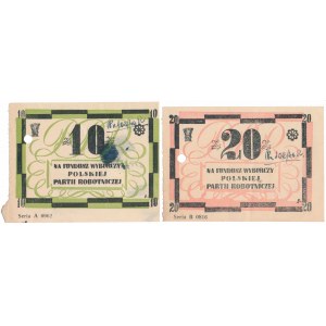 Cegotions for the Election Fund of the Polish Workers' Party - 10 and 20 zloty (2pcs)