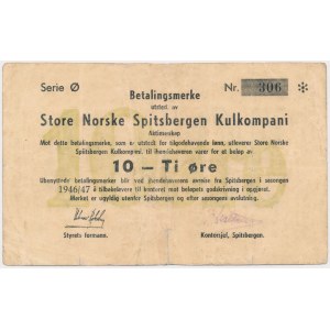 Norway, Store Norske Spitsbergen Kulkompani, 10 øre 1946/47