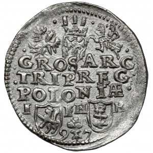 Zygmunt III Waza, Trojak Poznań 1597 - falista - ozdobna
