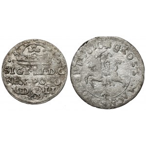 Sigismund III Vasa, Cracow 1607 and Vilnius 1610 penny (2pcs)