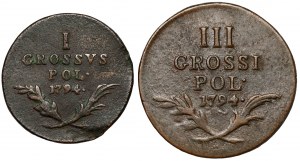 Galicja i Lodomeria, 1 i 3 grosze 1794, zestaw (2szt)