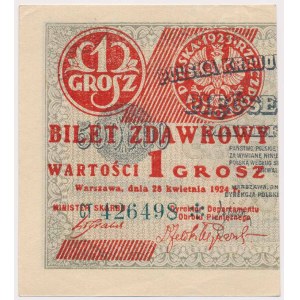 1 grosz 1924 - CT❉ - lewa połowa