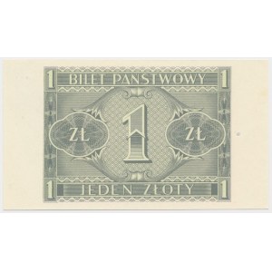 1 zloty 1938 Chrobry - reverse print only