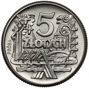 Próba NIKIEL 5 złotych 1959 - szyby kopalniane
