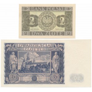 2 i 20 złotych 1936 - zestaw (2szt)