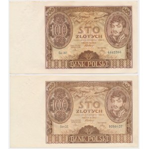 100 Gold 1934 - Ser.AV und C.E. (2Stück)