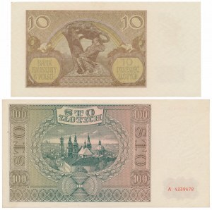 10 złotych 1940 i 100 złotych 1941 - zestaw (2szt)