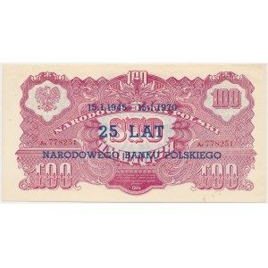 100 Zloty 1944 ...owe - SPECIMEN Aufdruck / 25 Jahre des NBP