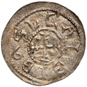 Boleslaw III the Wrymouth, Denarius - Knight and St. Adalbert.