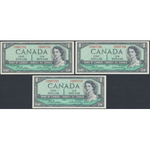 Kanada, 1 Dollar 1954 (3szt)