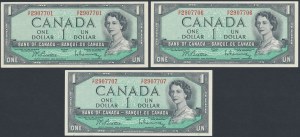 Canada, 1 Dollar 1954 (3pcs)