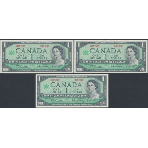 Kanada, 1 Dollar 1967 (3Stück)