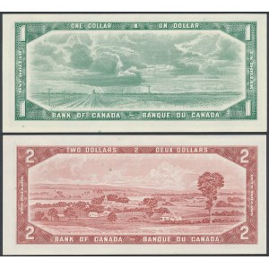 Canada, 1 & 2 Dollars 1954 (2pcs)