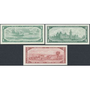 Kanada, 2x 1 Dollar i 2 Dollars 1954-1967 (3szt)