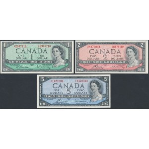 Kanada, 1, 2 und 5 Dollar 1954 (3Stück)