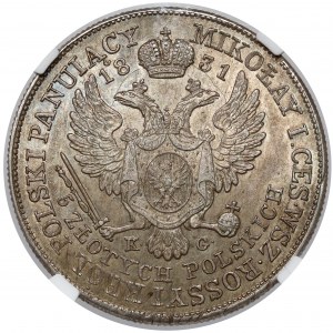 5 złotych polskich 1831 KG - PIĘKNE