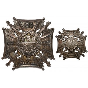 Odznaka, ORLĘTA Obrońcom Kresów 1920 - z miniaturką