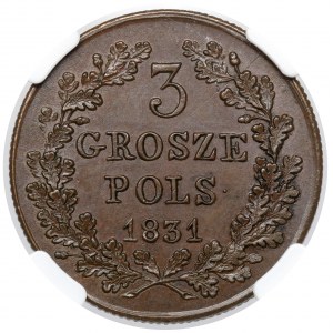Powstanie Listopadowe, 3 grosze 1831 KG
