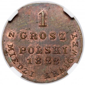 1 grosz 1822 IB z MIEDZI KRAIOWEY - nowe bicie - b.rzadki