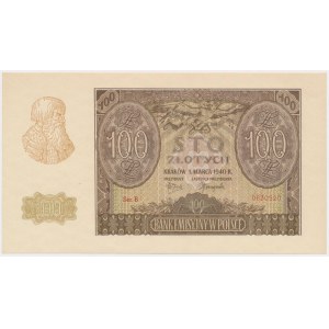 100 Zloty 1940 - Ser.B - Fälschung ZWZ