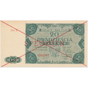 20 zloty 1947 - SPECIMEN - Ser.A 1234567