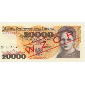 20.000 zł 1989 - WZÓR - A 0000000 - No.0548