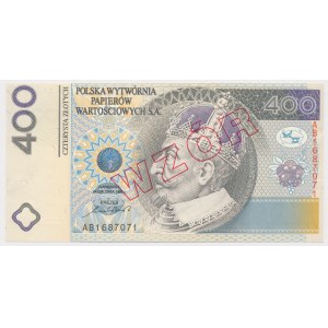 PWPW 400 złotych 1996 - WZÓR na awersie