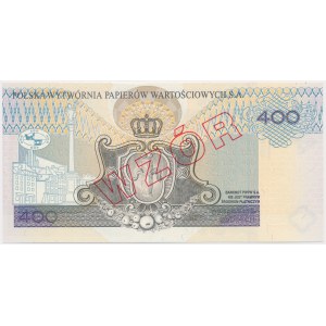 PWPW 400 zloty 1996 - MODEL on the reverse side.