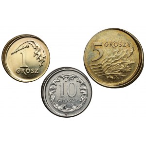 Destructs 1, 5 and 10 pennies 2004-2022, set (3pcs)