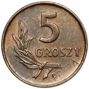 Sampled brass 5 pennies 1958