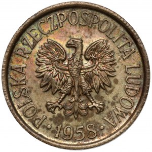 Sampled brass 5 pennies 1958