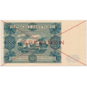 500 zloty 1947 - SPECIMEN - X 789000