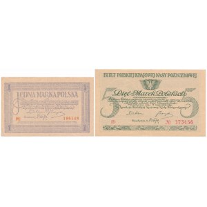 1 and 5 mkp 1919 - set (2pcs)