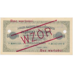 500.000 mkp 1923 - 6 cyfr - D - WZÓR - perforacja